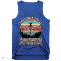 Retro Say Me A Song Dragonfly Sunset Tank Top thumb 0