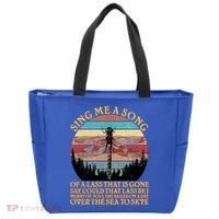 Retro Say Me A Song Dragonfly Sunset Tote Bag thumb 0