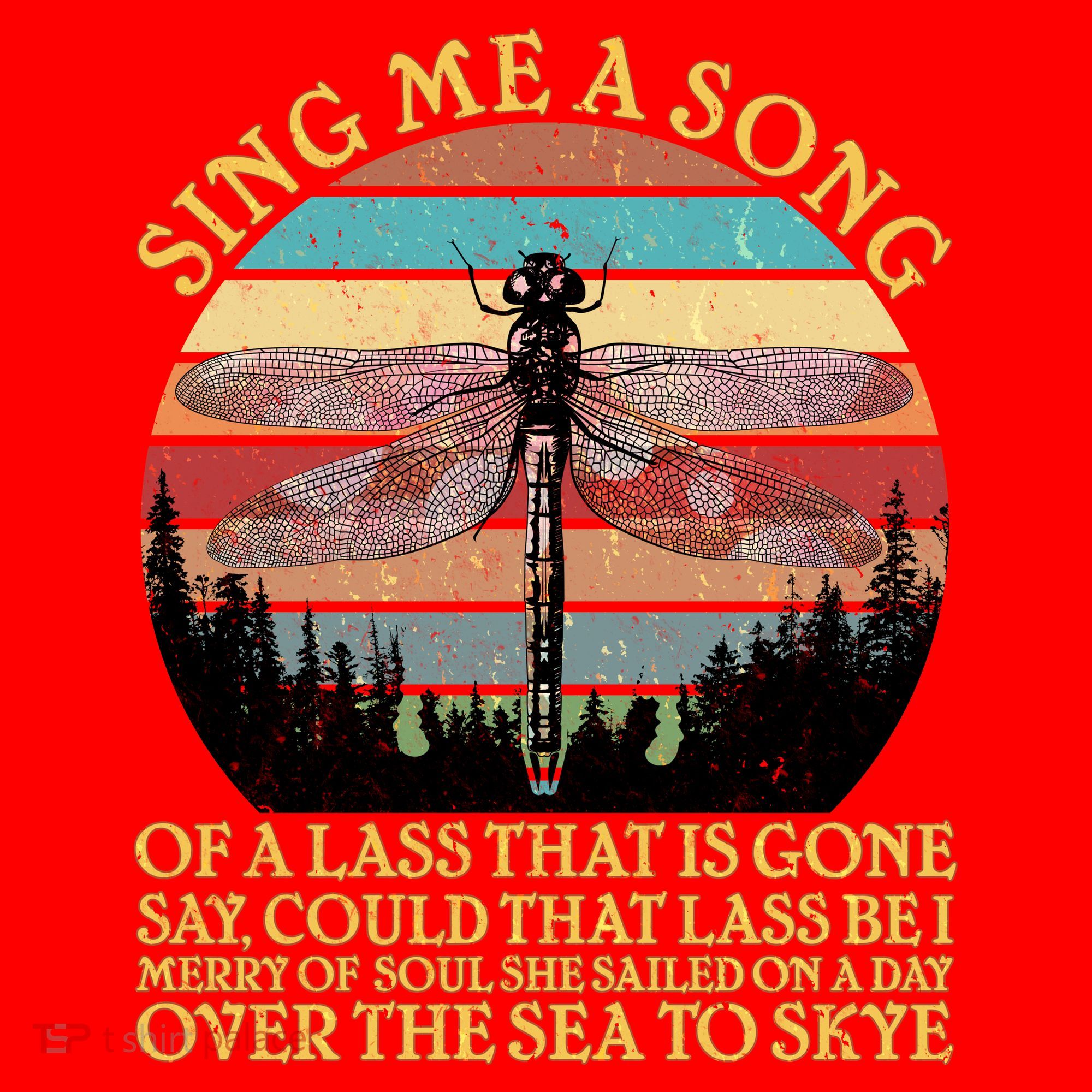 Retro Say Me A Song Dragonfly Sunset Santa Hat