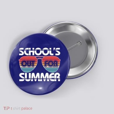 Retro School's Out For Summer Aviator Sunglasses Button