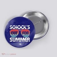 Retro School's Out For Summer Aviator Sunglasses Button thumb 0