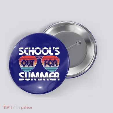 Retro School's Out For Summer Aviator Sunglasses Button