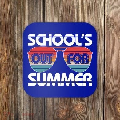 Retro School's Out For Summer Aviator Sunglasses Coaster