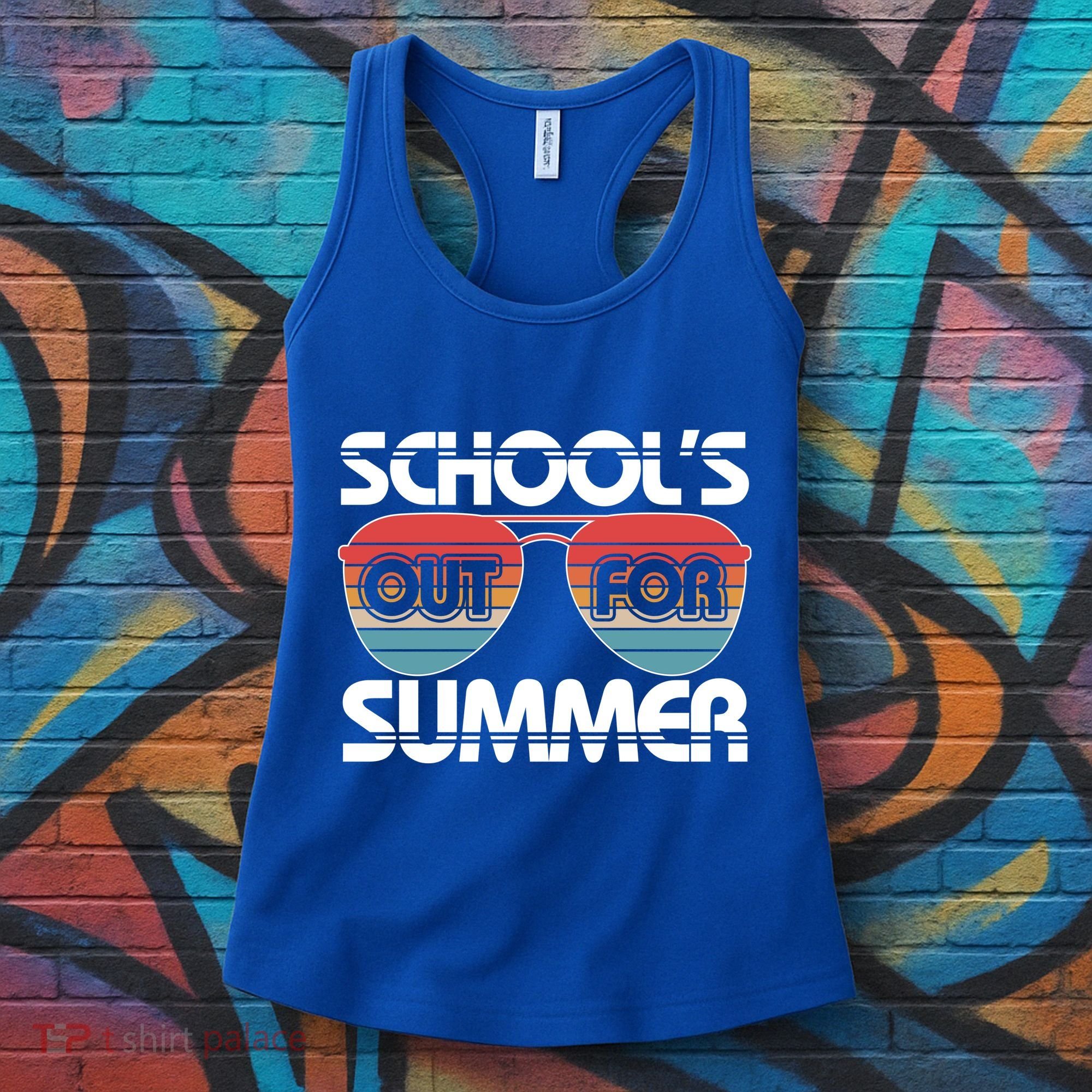 Retro School's Out For Summer Aviator Sunglasses Women's Tank Top