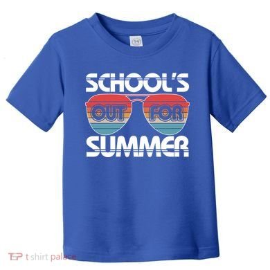 Retro School's Out For Summer Aviator Sunglasses Toddler T-Shirt