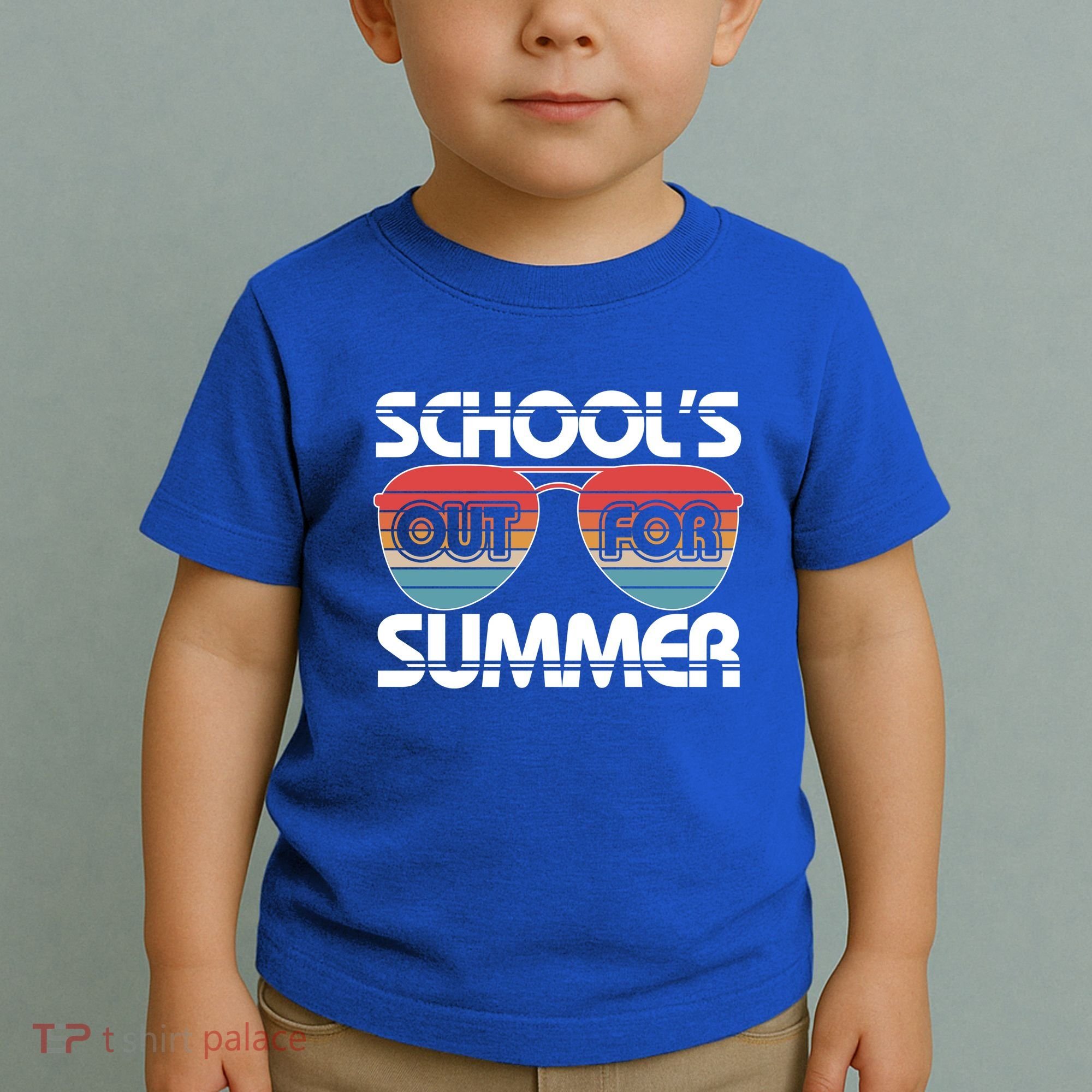 Retro School's Out For Summer Aviator Sunglasses Toddler T-Shirt