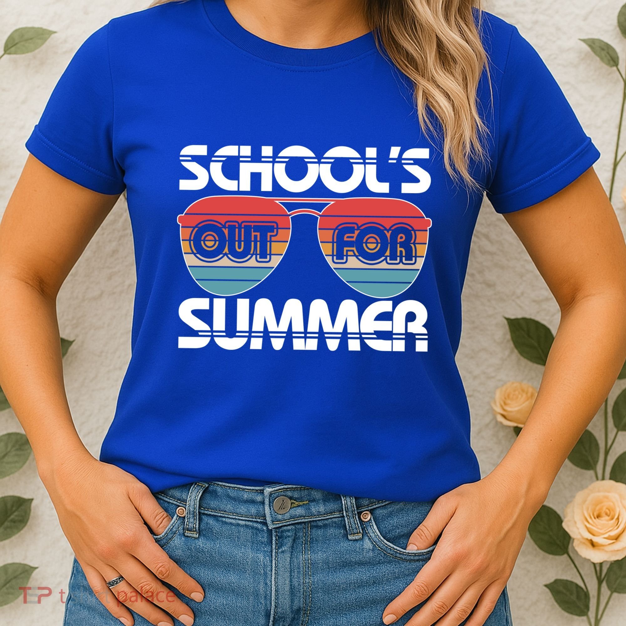 Retro School's Out For Summer Aviator Sunglasses Women's T-Shirt