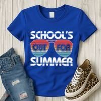 Retro School's Out For Summer Aviator Sunglasses Women's T-Shirt thumb 3