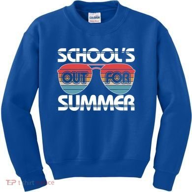 Retro School's Out For Summer Aviator Sunglasses Kids Sweatshirt