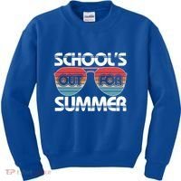 Retro School's Out For Summer Aviator Sunglasses Kids Sweatshirt thumb 0