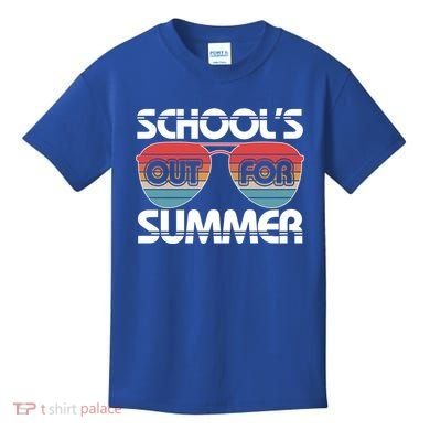 Retro School's Out For Summer Aviator Sunglasses Kids T-Shirt