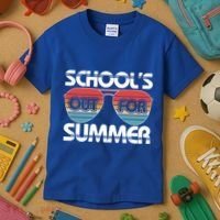 Retro School's Out For Summer Aviator Sunglasses Kids T-Shirt thumb 3