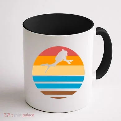 Retro Scuba Diving Coffee Mug back