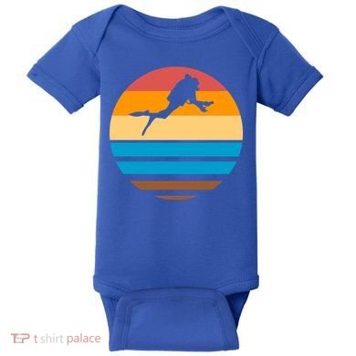 Retro Scuba Diving Baby Bodysuit