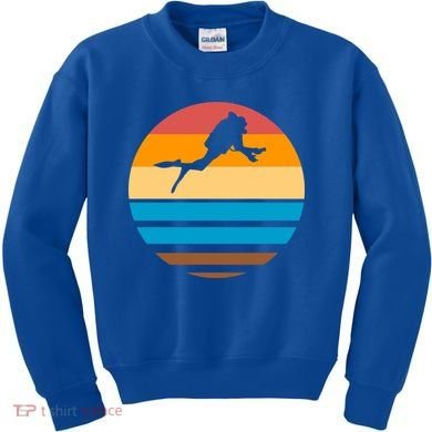 Retro Scuba Diving Kids Sweatshirt