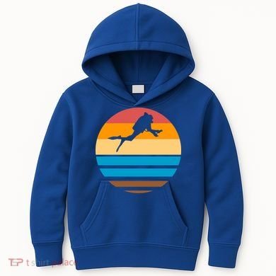 Retro Scuba Diving Kids Hoodie