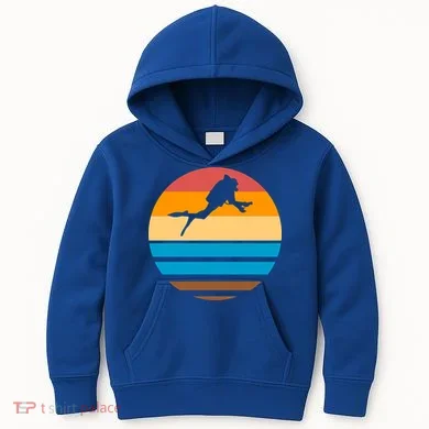 Retro Scuba Diving Kids Hoodie
