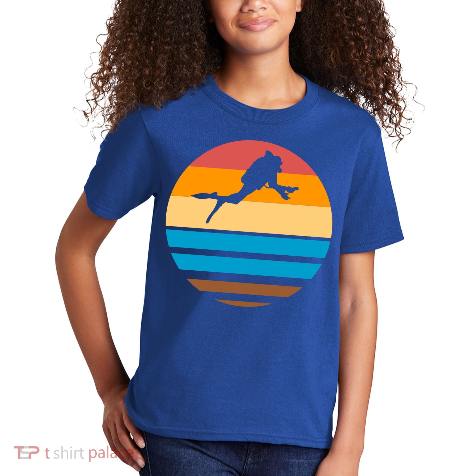 Retro Scuba Diving Kids T-Shirt