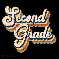 Retro Second Grade Logo Ornament thumb 1