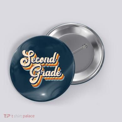 Retro Second Grade Logo Button