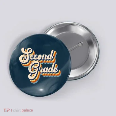 Retro Second Grade Logo Button