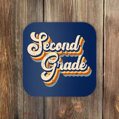 Retro Second Grade Logo Coaster