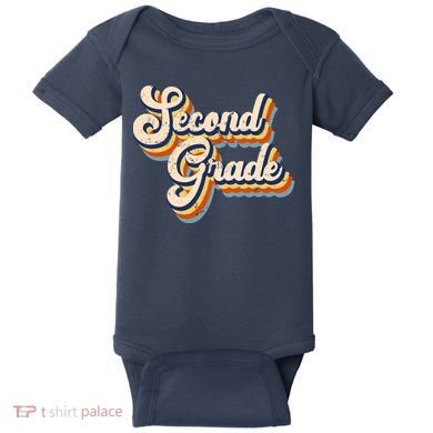 Retro Second Grade Logo Baby Bodysuit