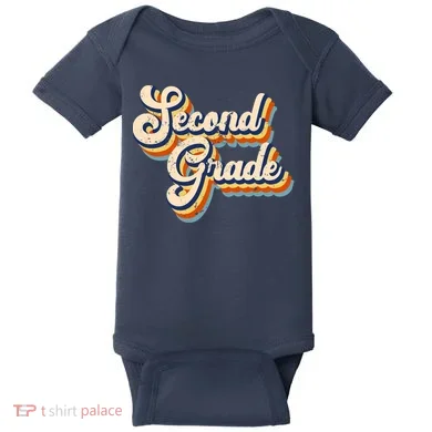 Retro Second Grade Logo Baby Bodysuit