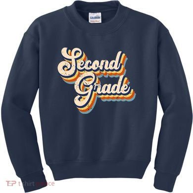 Retro Second Grade Logo Kids Sweatshirt