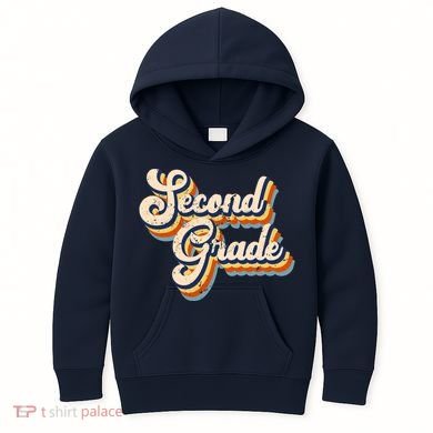 Retro Second Grade Logo Kids Hoodie