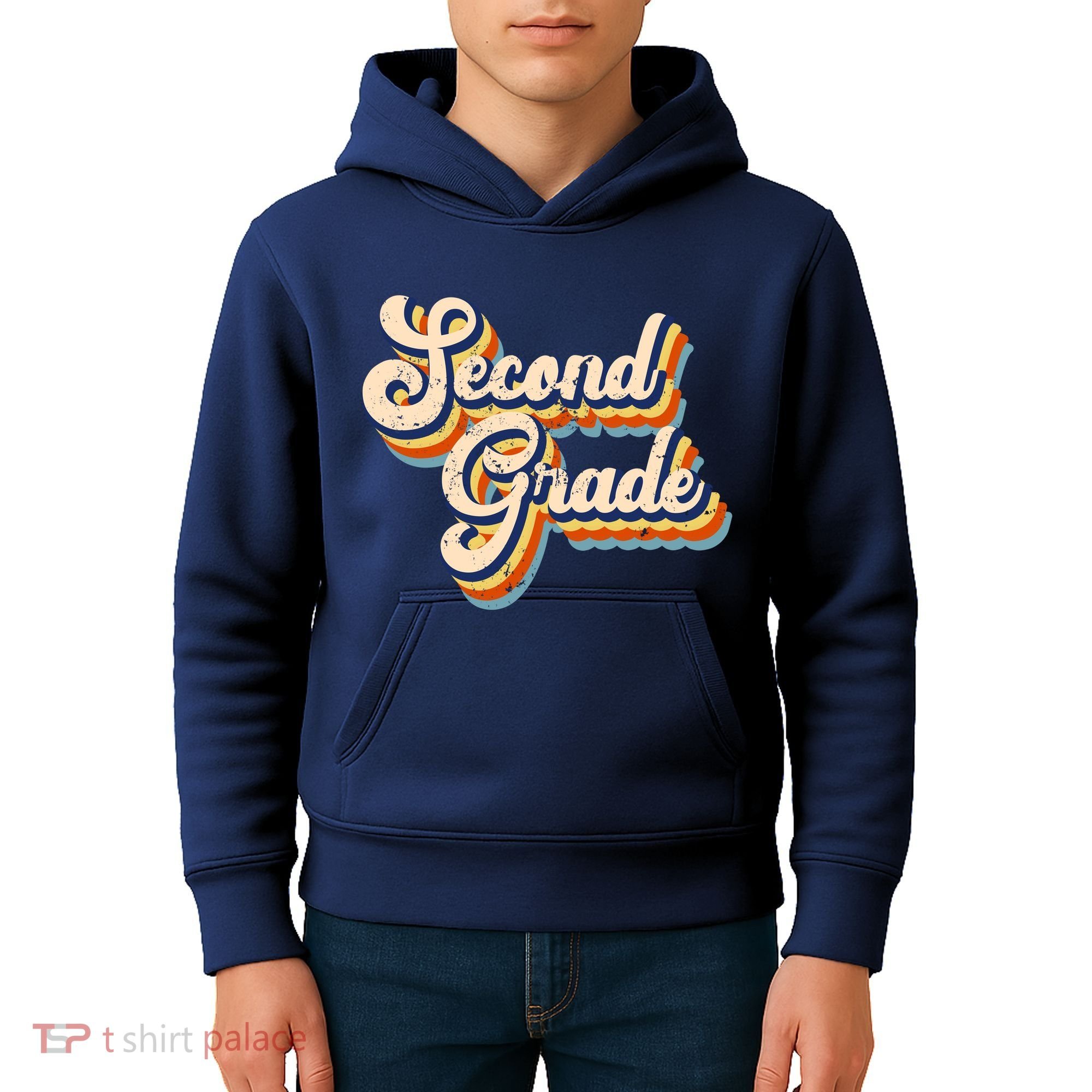 Retro Second Grade Logo Kids Hoodie