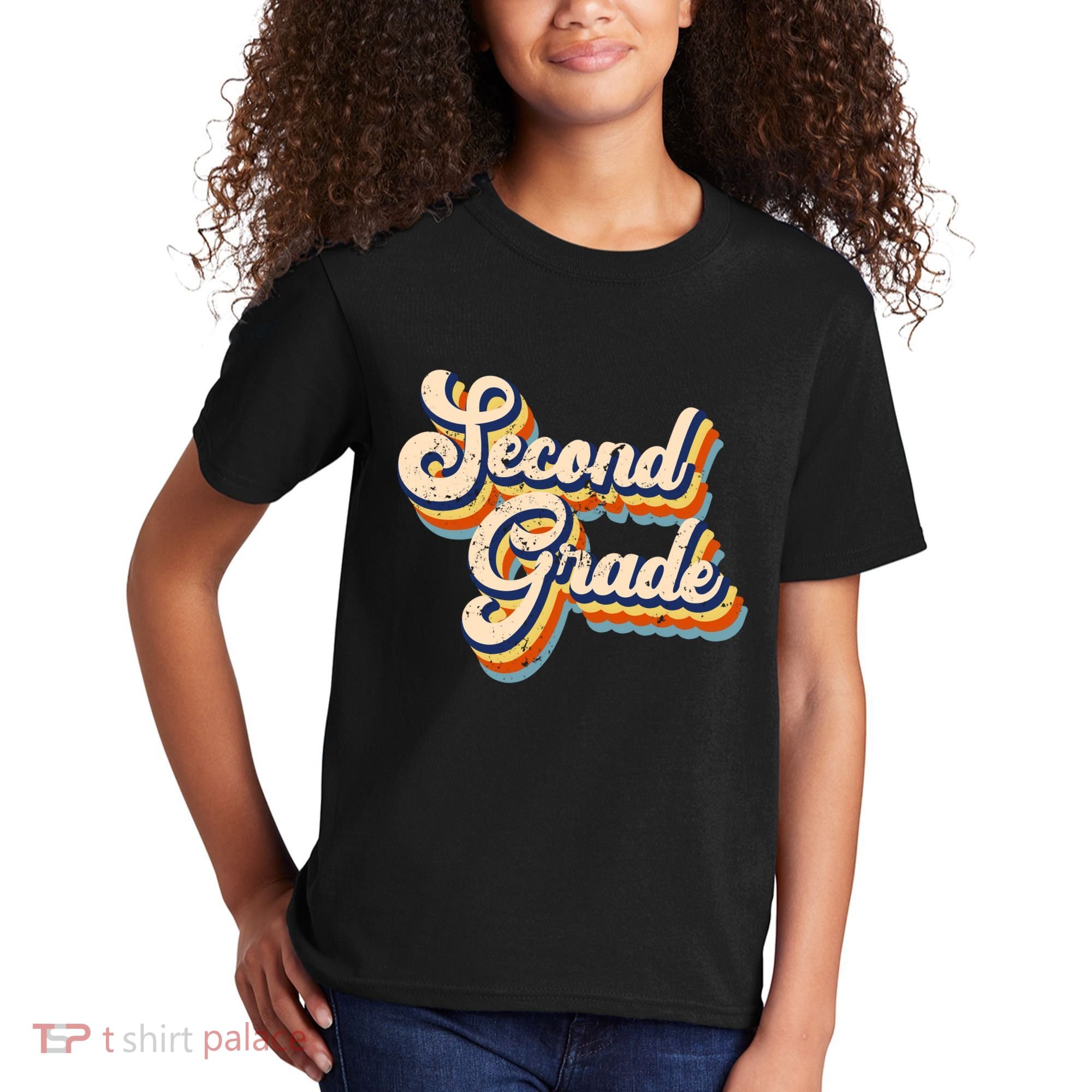 Retro Second Grade Logo Kids T-Shirt