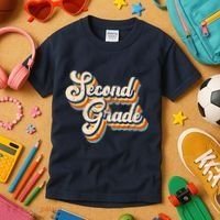 Retro Second Grade Logo Kids T-Shirt thumb 3