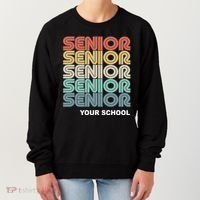Retro Seniors Graduation Custom School Name Women's Sweatshirt thumb 0