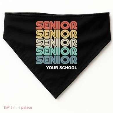 Retro Seniors Graduation Custom School Name USA-Made Doggie Bandana