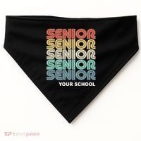 Retro Seniors Graduation Custom School Name USA-Made Doggie Bandana thumb 0