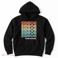 Retro Seniors Graduation Custom School Name Hoodie thumb 0