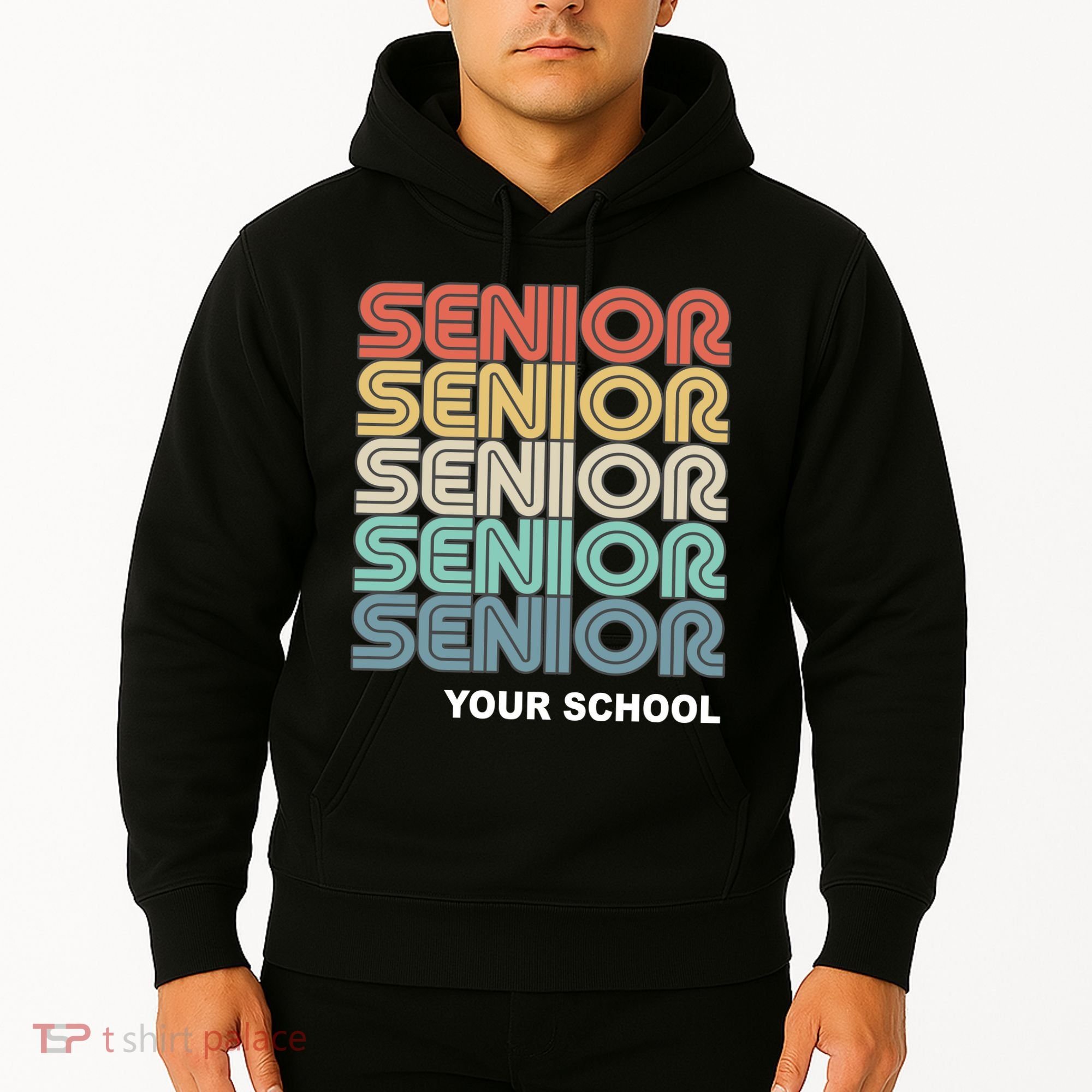 Retro Seniors Graduation Custom School Name Hoodie