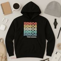 Retro Seniors Graduation Custom School Name Hoodie thumb 3
