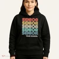 Retro Seniors Graduation Custom School Name Hoodie thumb 5
