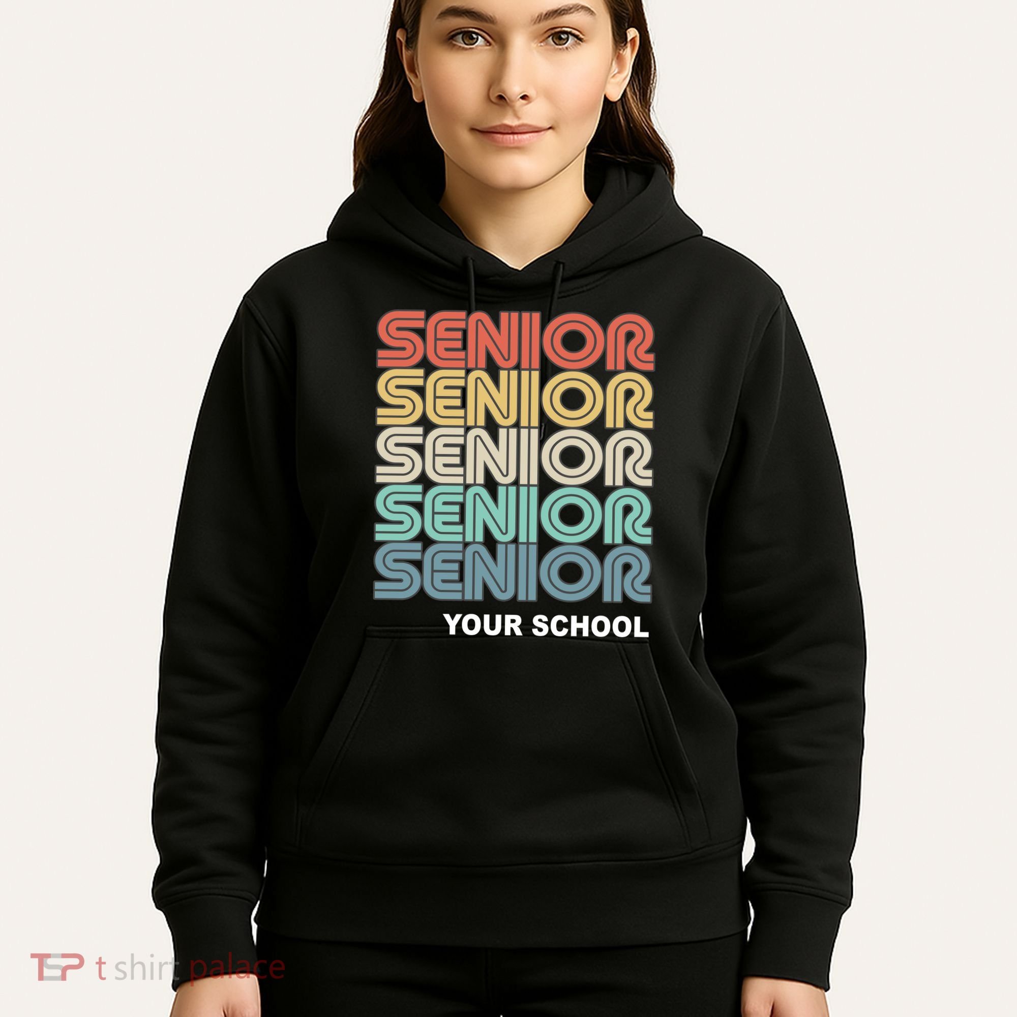 Retro Seniors Graduation Custom School Name Hoodie