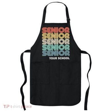 Retro Seniors Graduation Custom School Name Apron