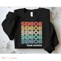 Retro Seniors Graduation Custom School Name Sweatshirt thumb 2