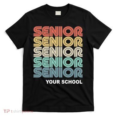 Retro Seniors Graduation Custom School Name T-Shirt