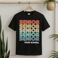 Retro Seniors Graduation Custom School Name T-Shirt thumb 2