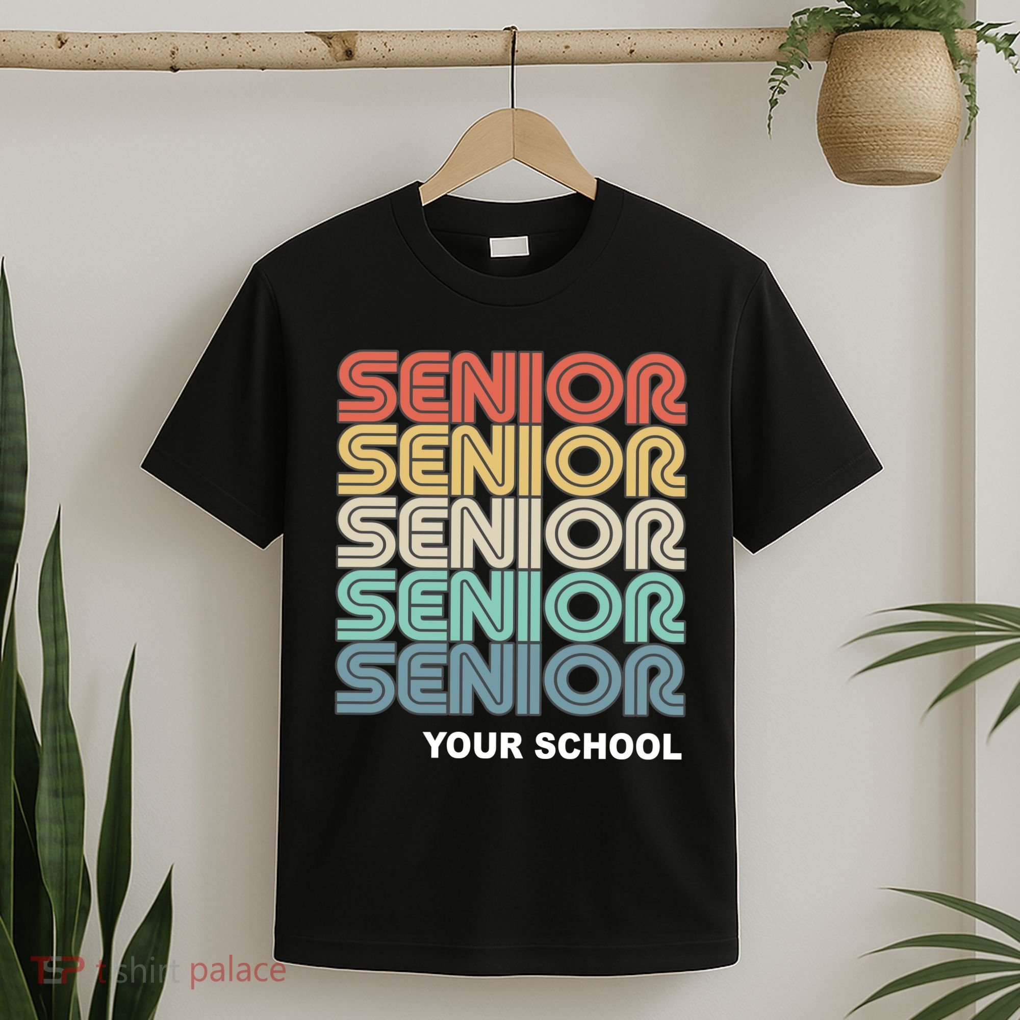 Retro Seniors Graduation Custom School Name T-Shirt