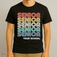 Retro Seniors Graduation Custom School Name T-Shirt thumb 3