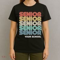 Retro Seniors Graduation Custom School Name T-Shirt thumb 4