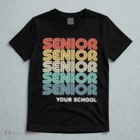 Retro Seniors Graduation Custom School Name T-Shirt thumb 5