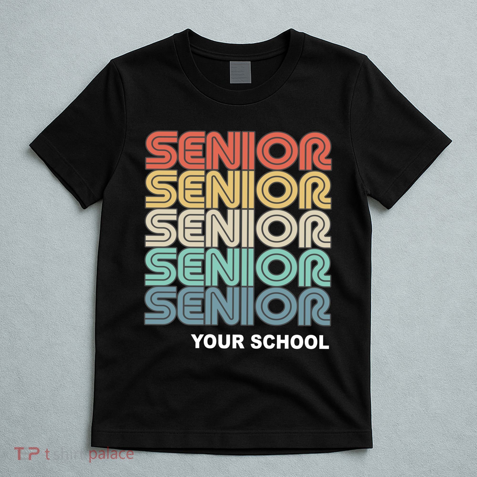 Retro Seniors Graduation Custom School Name T-Shirt